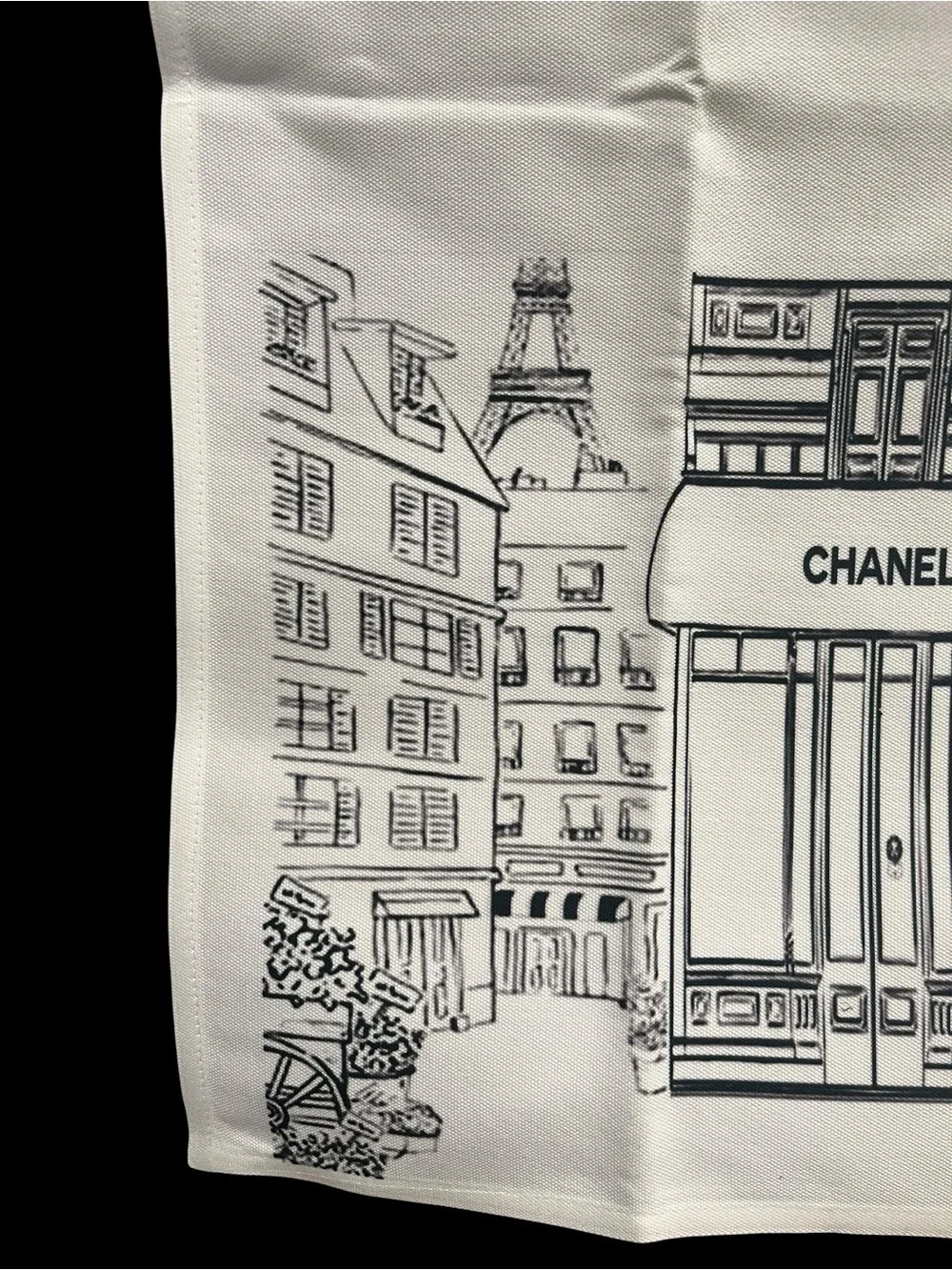 Chanel Hermes Paris Storefront Sketch Tea Towels Set of 2